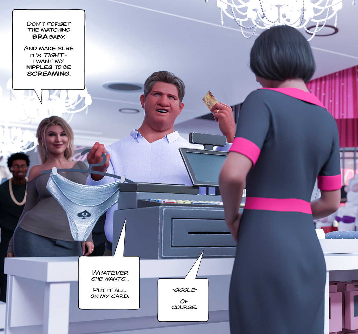 As a little reward you can have my panties to sniff while you jerk off later - Black marked 3