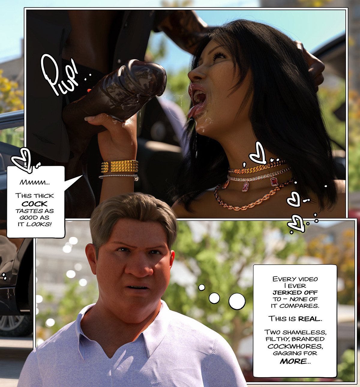 Two shameless, filthy, branded cockwhores, gagging for more - Black marked 3