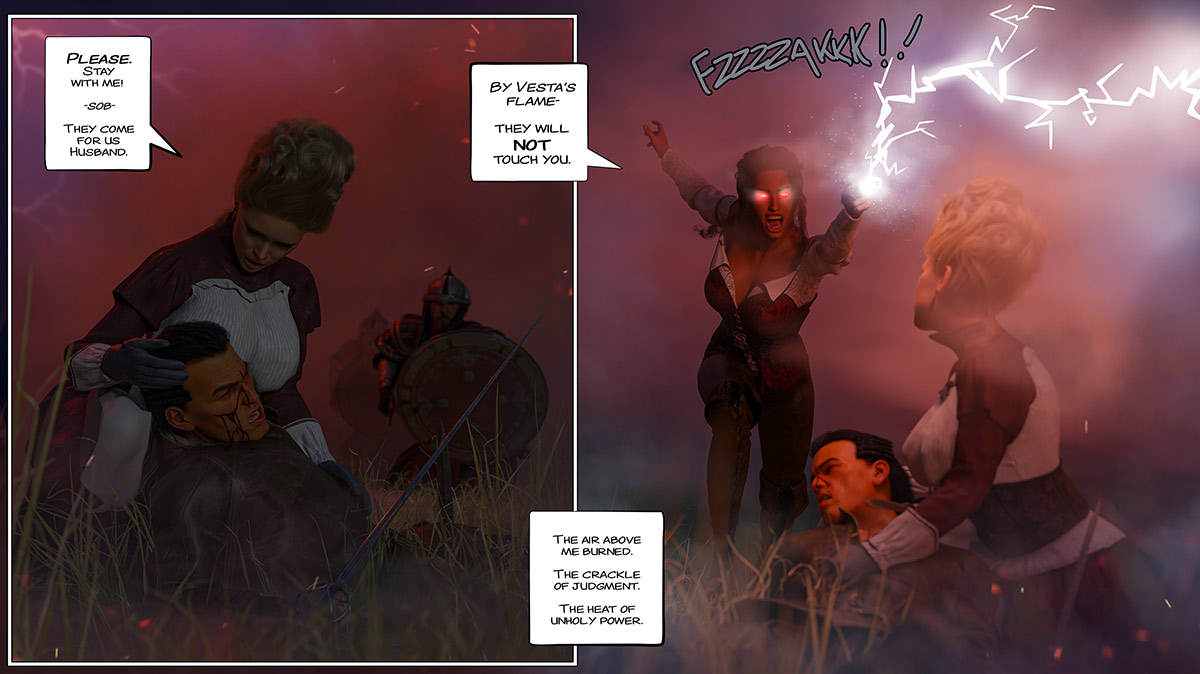 Knelt in the hay with a cock in each hand and a third awaiting her mouth - The ring of the Roman Empress 8