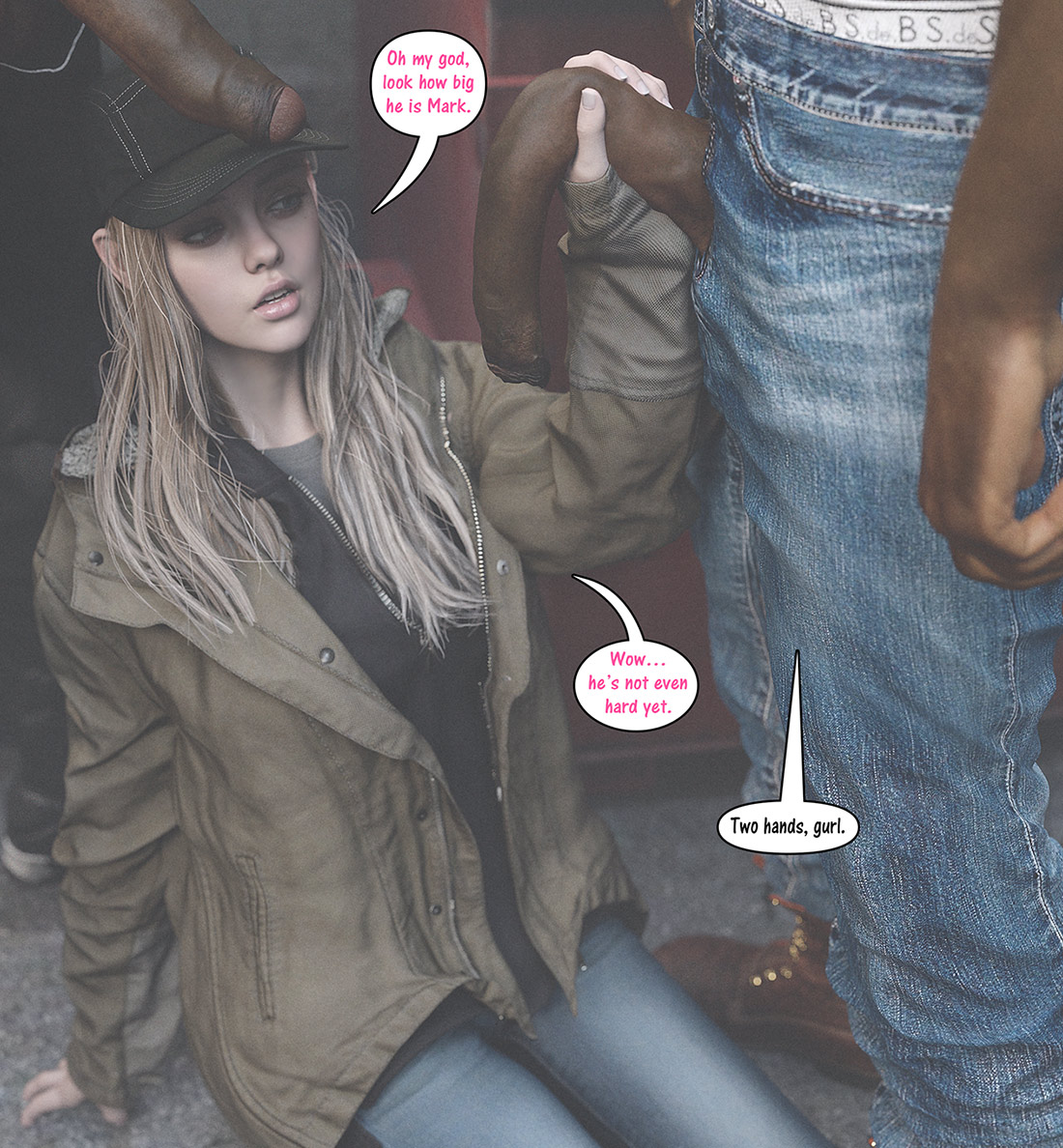Stroke it really hard and get the whole length of him - Rose In The Hood