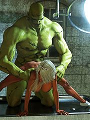 Dirty creature rams the pussy of a hot nurse girl - Asylum dare  by 3D Collection